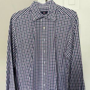 Vineyard Vines Blue/Purple Gingham Whale Shirt (Medium)